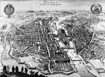 Map of Paris, 1620 by German School